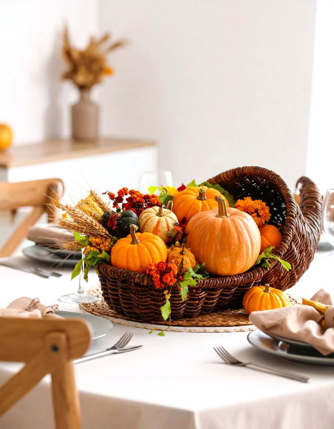 Cornucopia Harvest Displays - 24 Thanksgiving Centerpiece Ideas