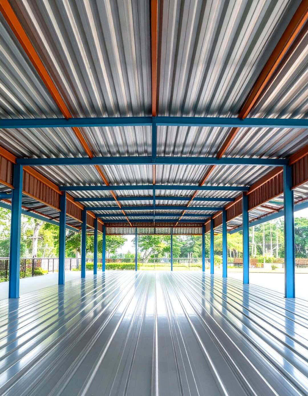 Corrugated Metal Industrial Ceiling - 24 Porch Ceiling Ideas
