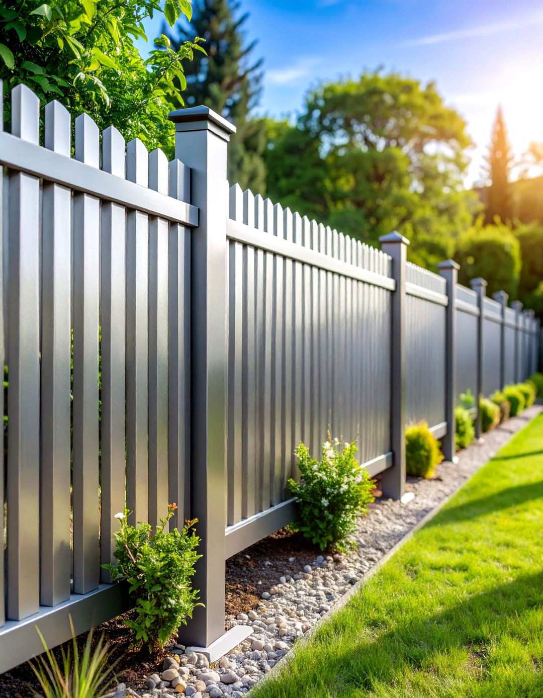 Corrugated Metal Panel Fence with Modern Appeal - 24 Vegetable Garden Fence Ideas