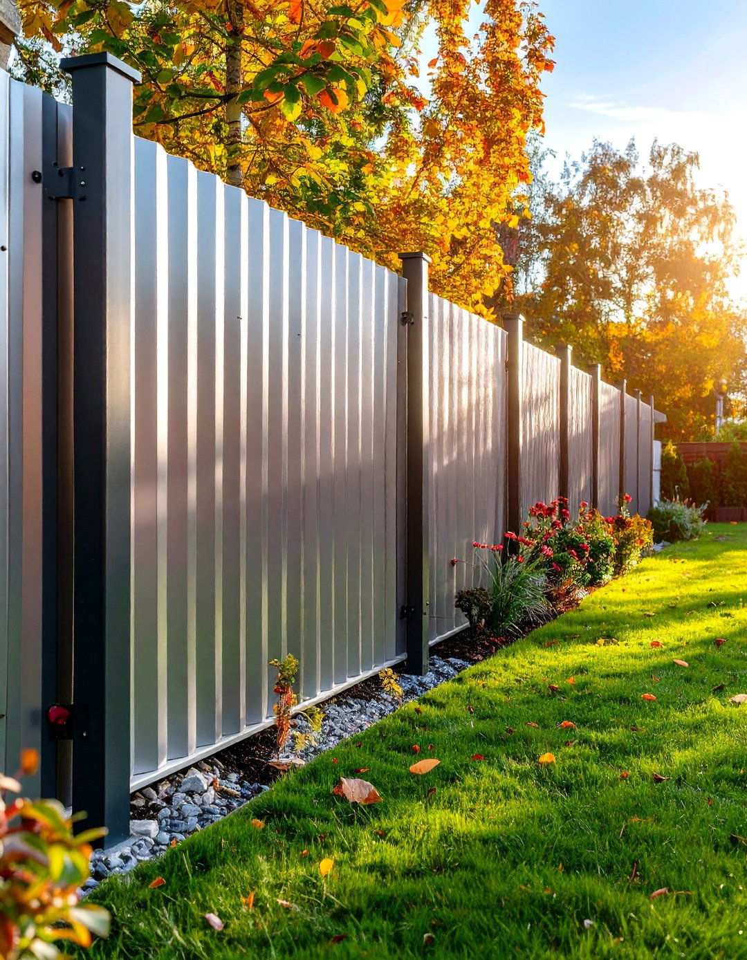 Corrugated Metal Privacy Sheets - 24 Temporary Fence Ideas