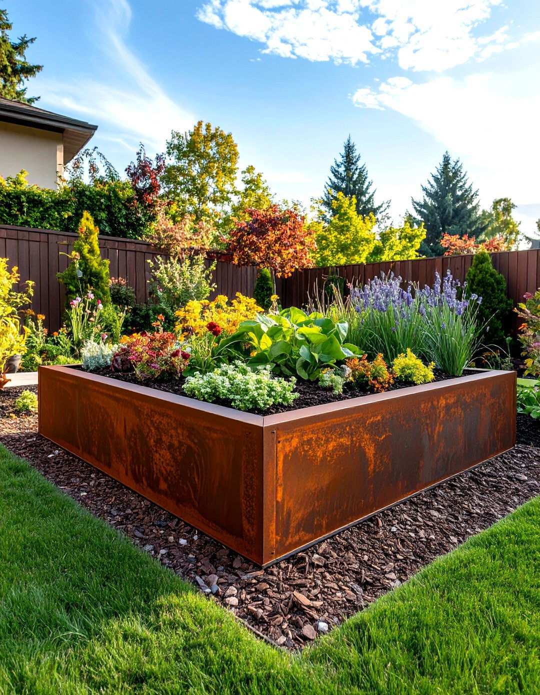 Corten Steel Weathering Garden Beds - 24 Raised Garden Bed Ideas