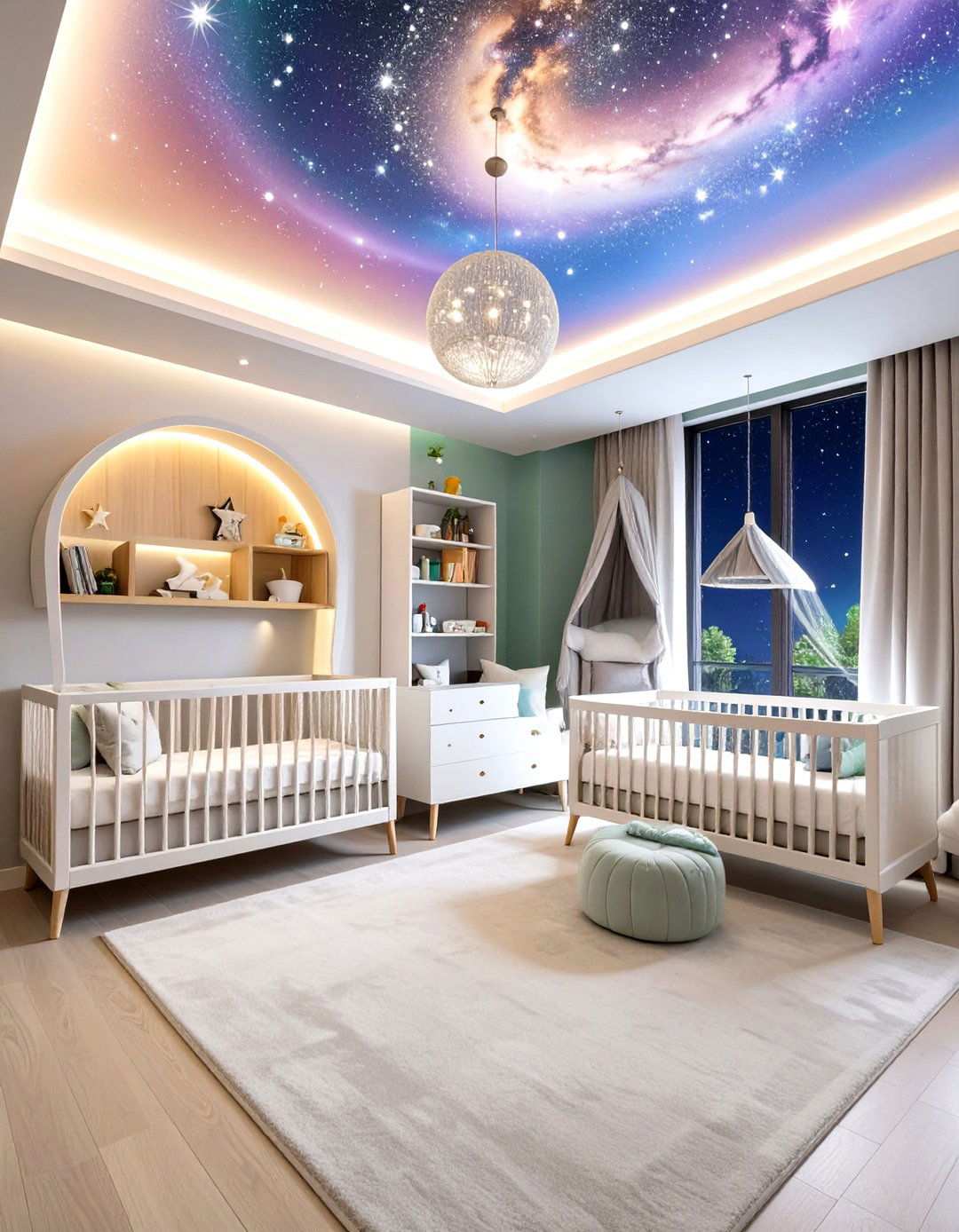 Cosmic Color Changing Nursery - 24 Space-themed Nursery Ideas