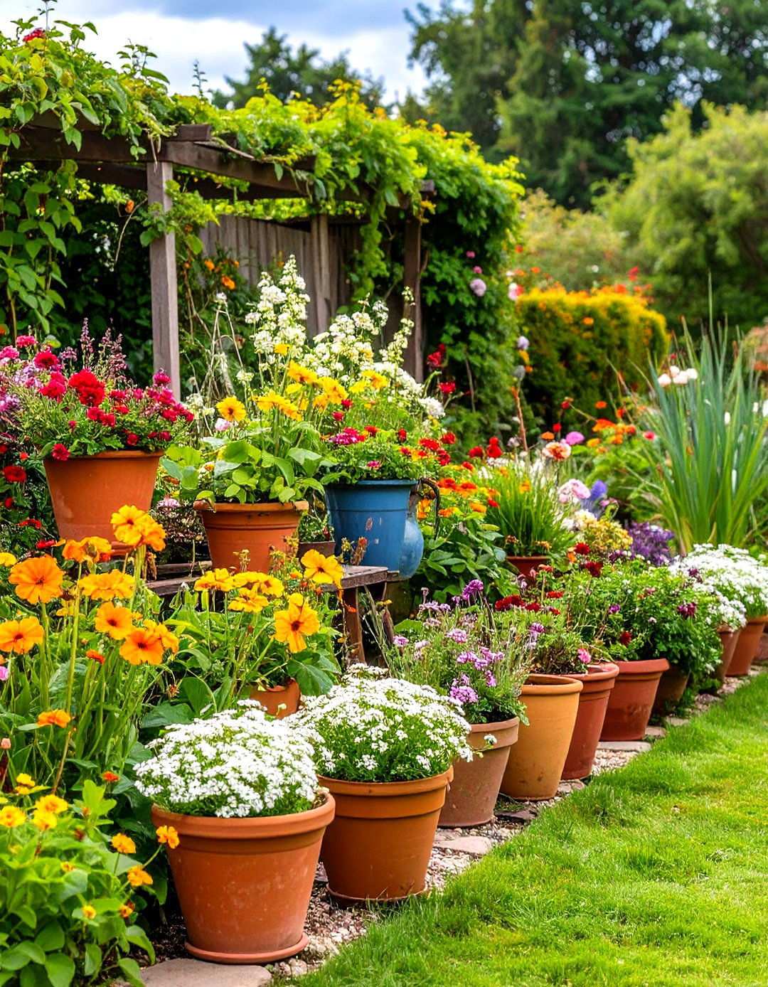 Cottage Garden Container Style - 24 Potted Plant Arrangement Ideas