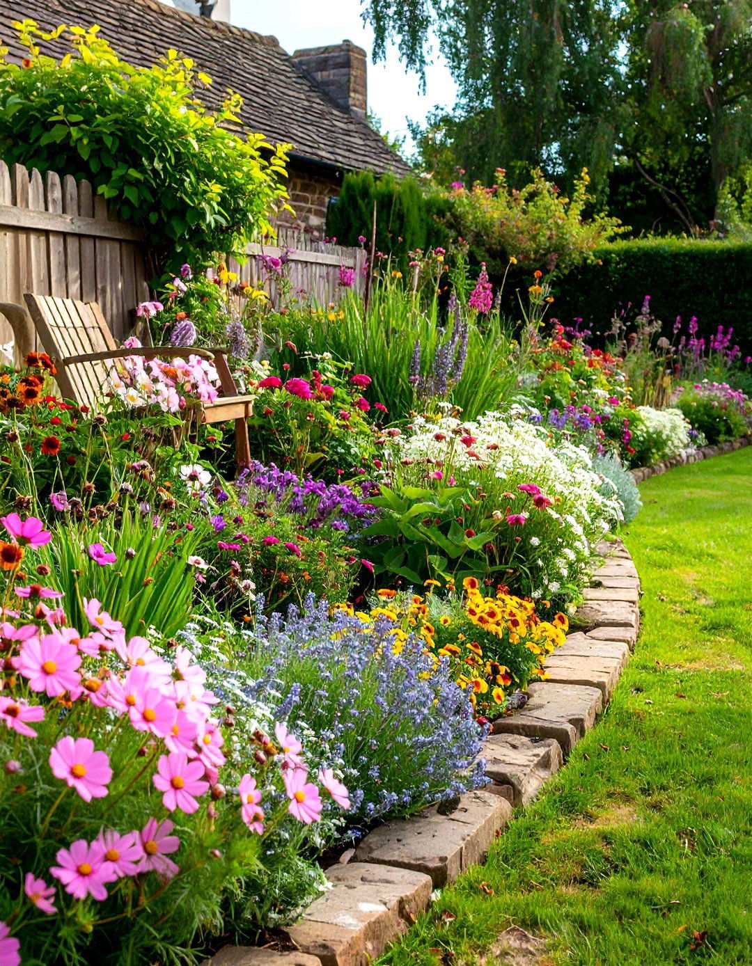 Cottage Garden Perennial Mix - 24 Low Maintenance Garden Border Ideas