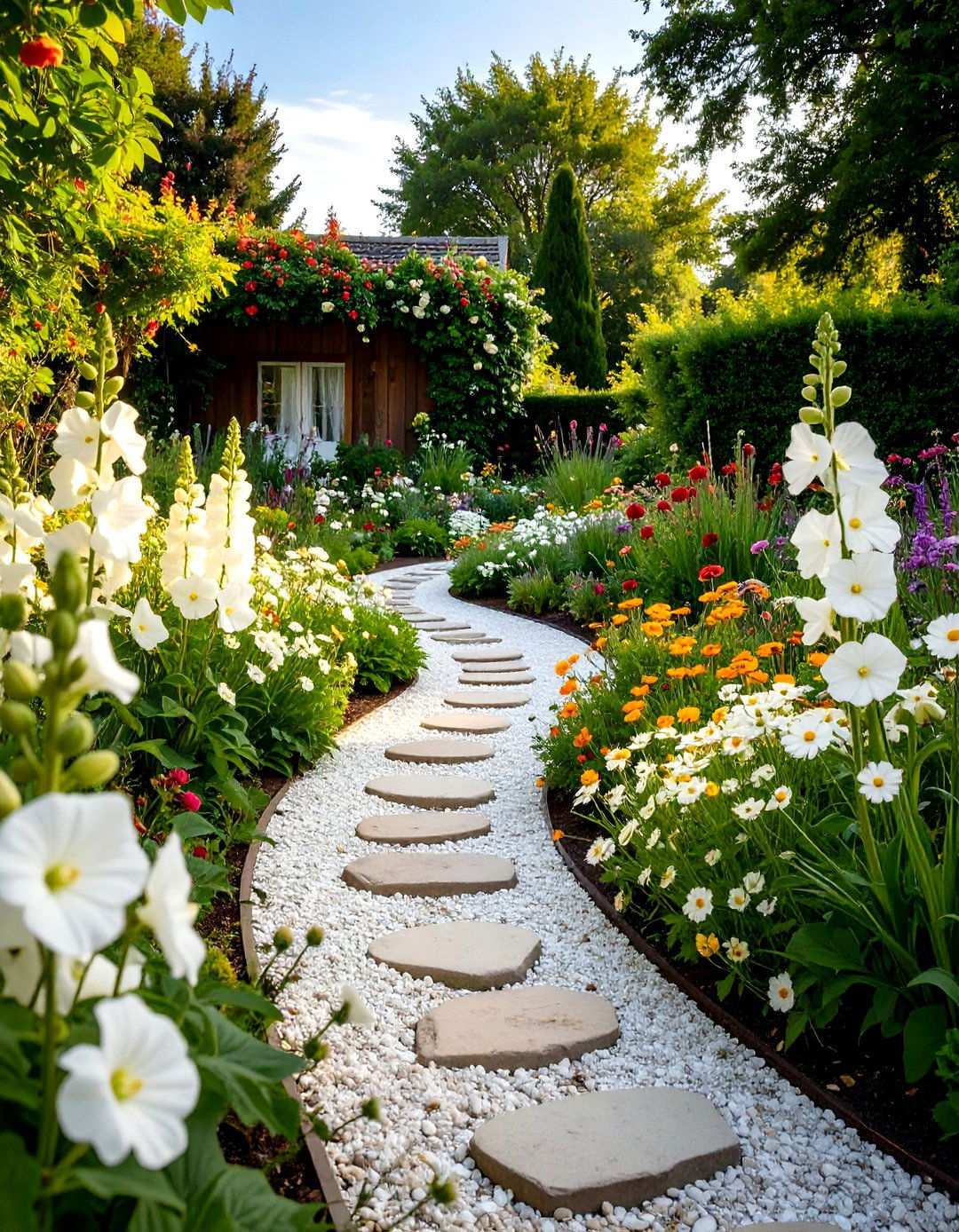 Cottage Garden White Flower Paradise - 24 White Garden Design Ideas