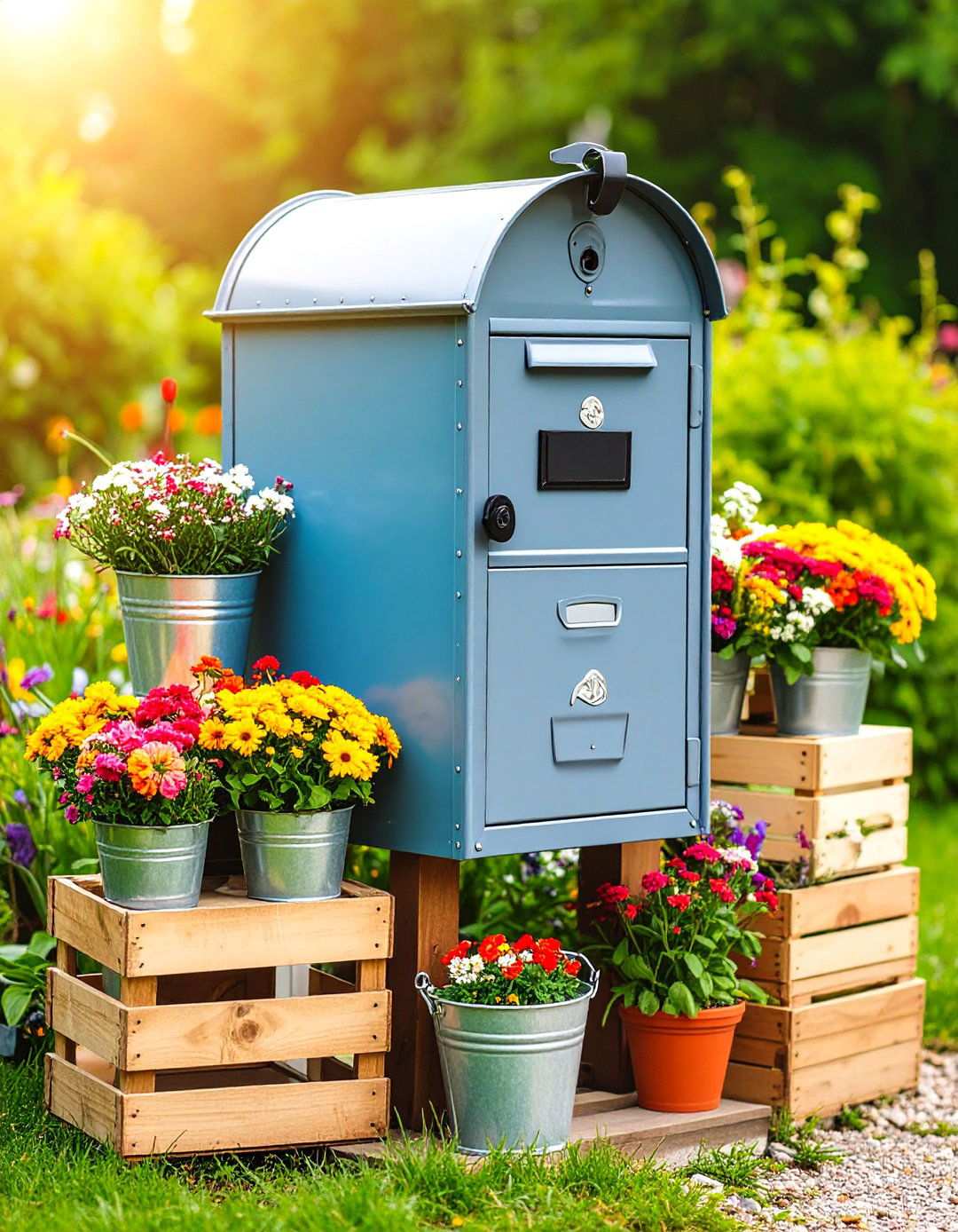 Cottage Industry Style Flower Stand - 24 Mailbox Decor Ideas