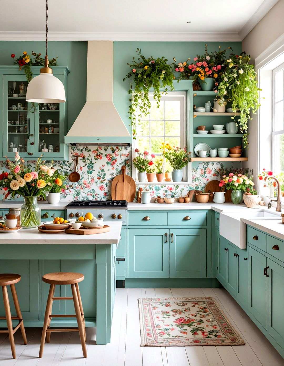 Cottage Maximalist Kitchen with Vintage Charm - 24 Maximalist Kitchen Decor Ideas