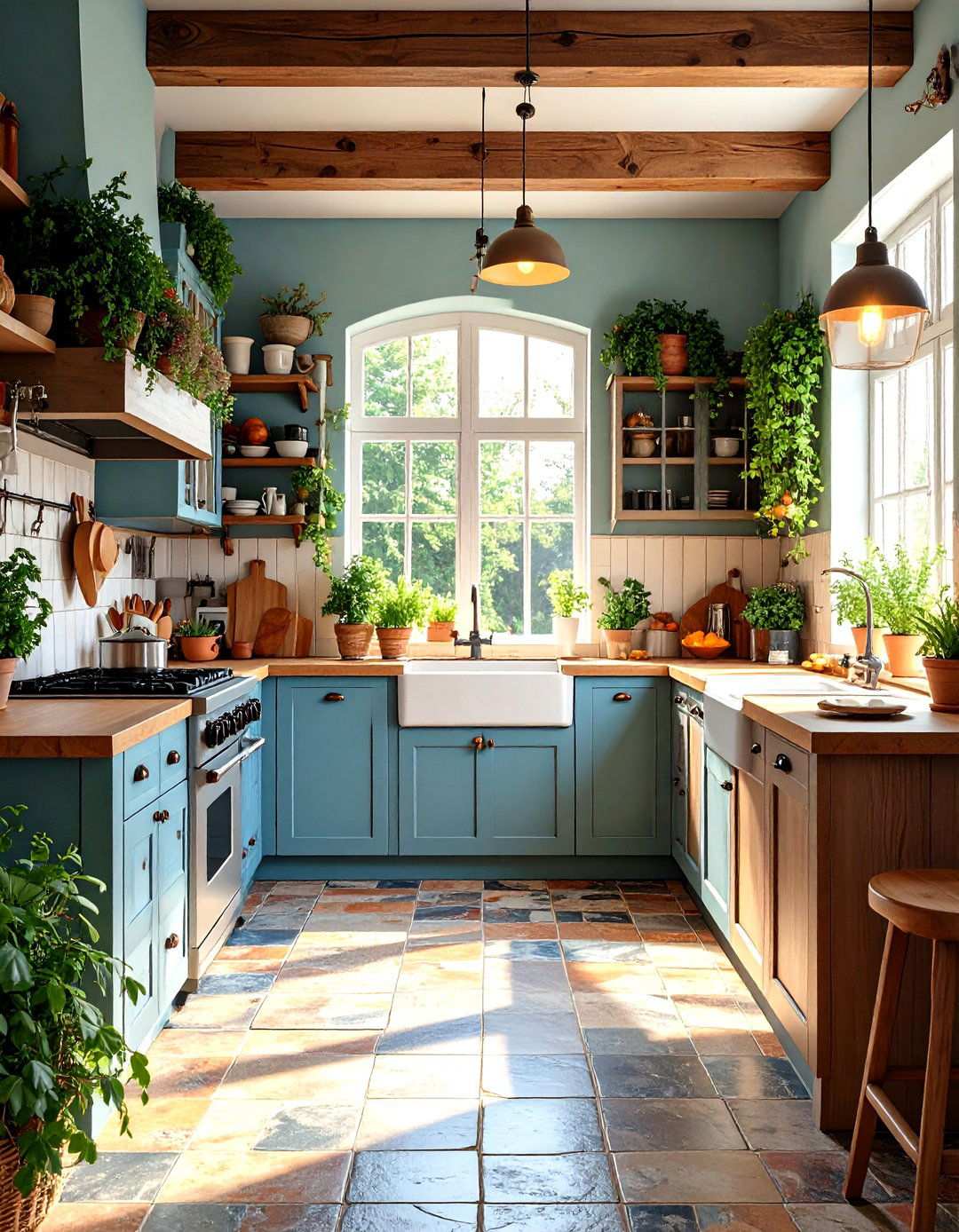 Cottage Style Kitchen Slate Flooring - 24 Kitchens With Slate Floors