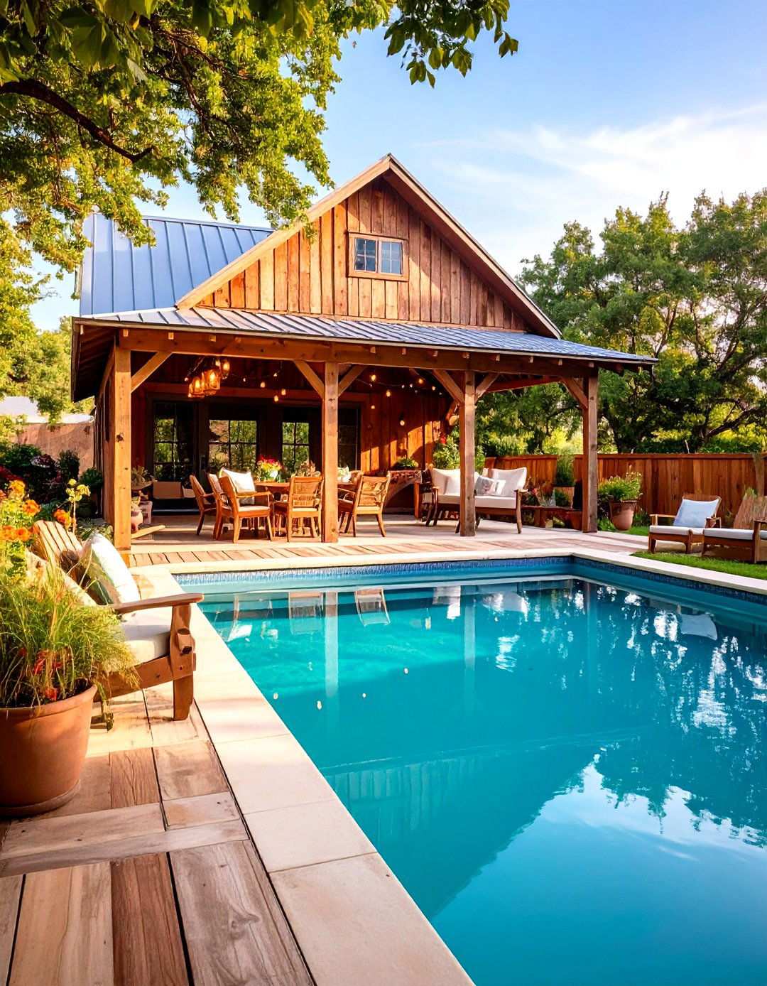 Country Barn Style Pool Gazebo - 24 Pool Gazebo Ideas