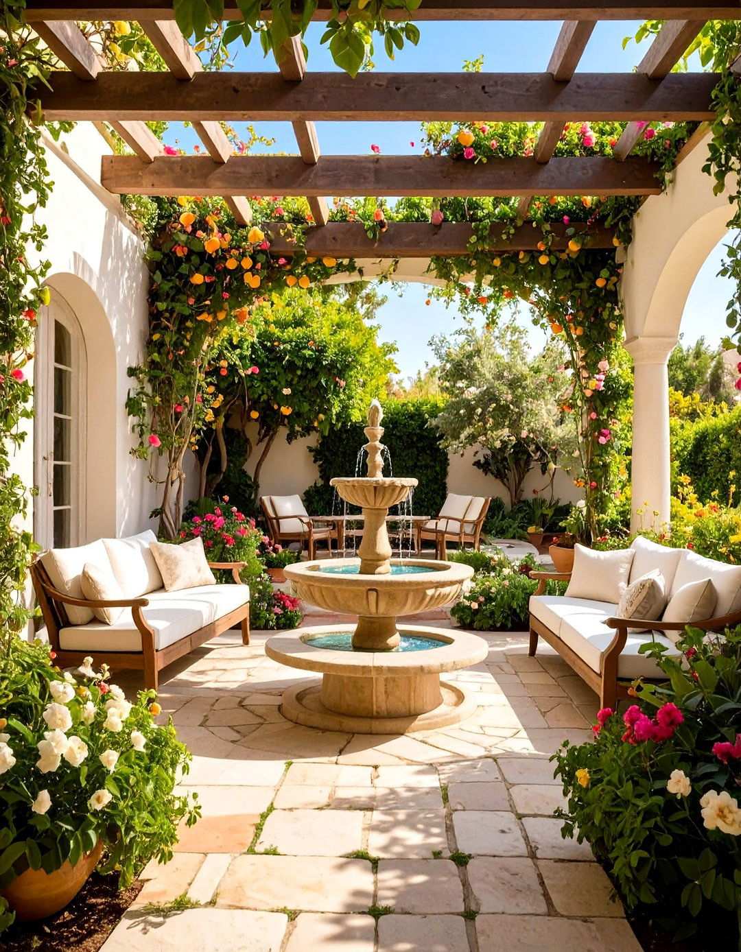 Courtyard Garden Sanctuaries - 24 Mexican Style House Design Ideas