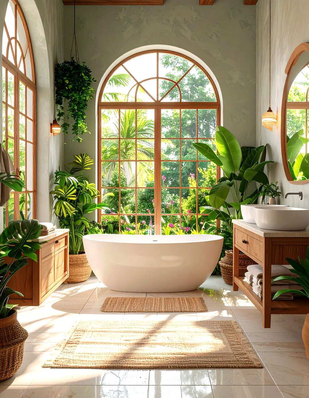Courtyard Inspired Bathroom Design - 24 Spanish Modern Interior Design Ideas