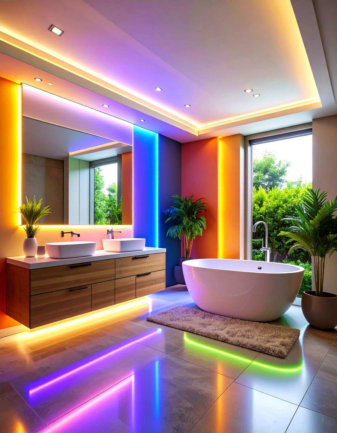 Cove Lighting with Hidden LED Strip Installation - 24 Small Bathroom Lighting Ideas