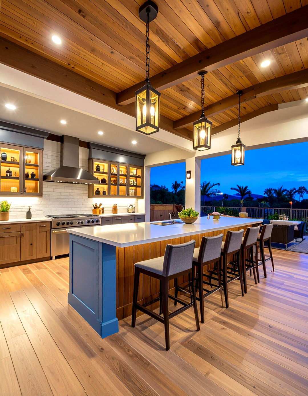 Covered Bar Style Lanai Kitchen - 24 Lanai Kitchen Ideas
