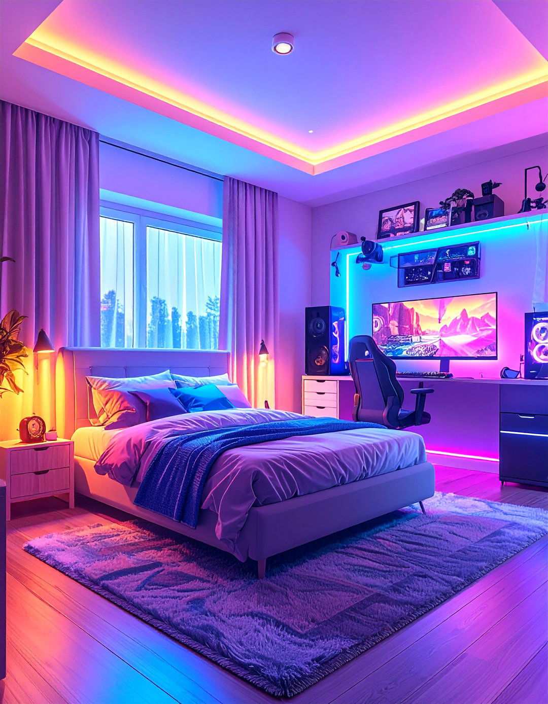 Cozy Gaming Bedroom - 24 Video Game Room Ideas