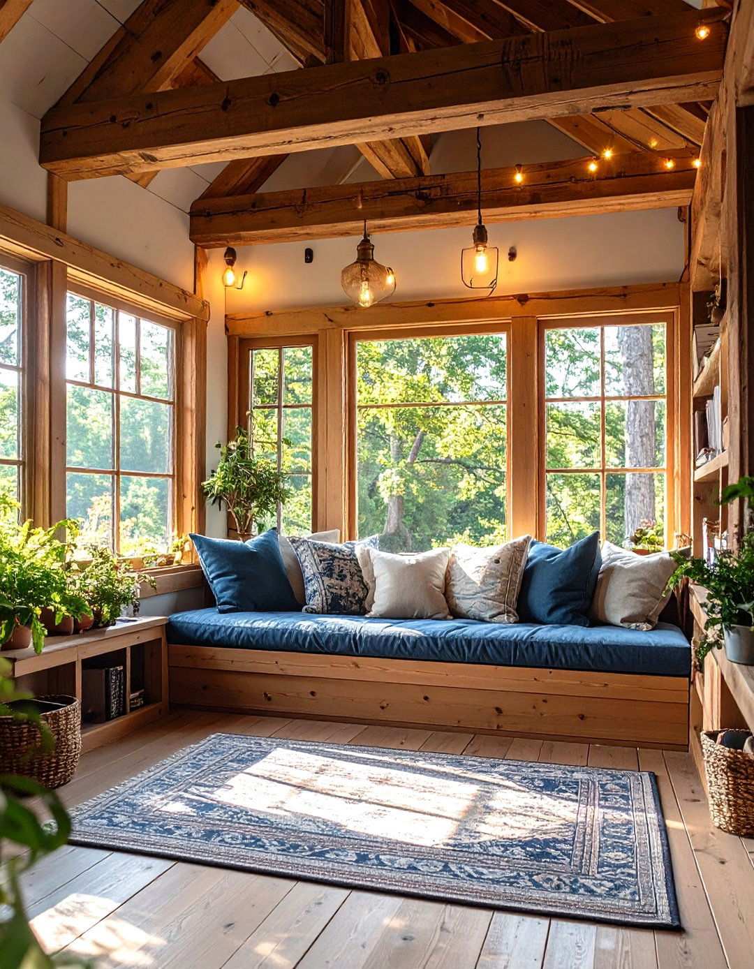 Cozy Reading Nook with Window Seat - 24 Rustic Barndominium Interior Design Ideas