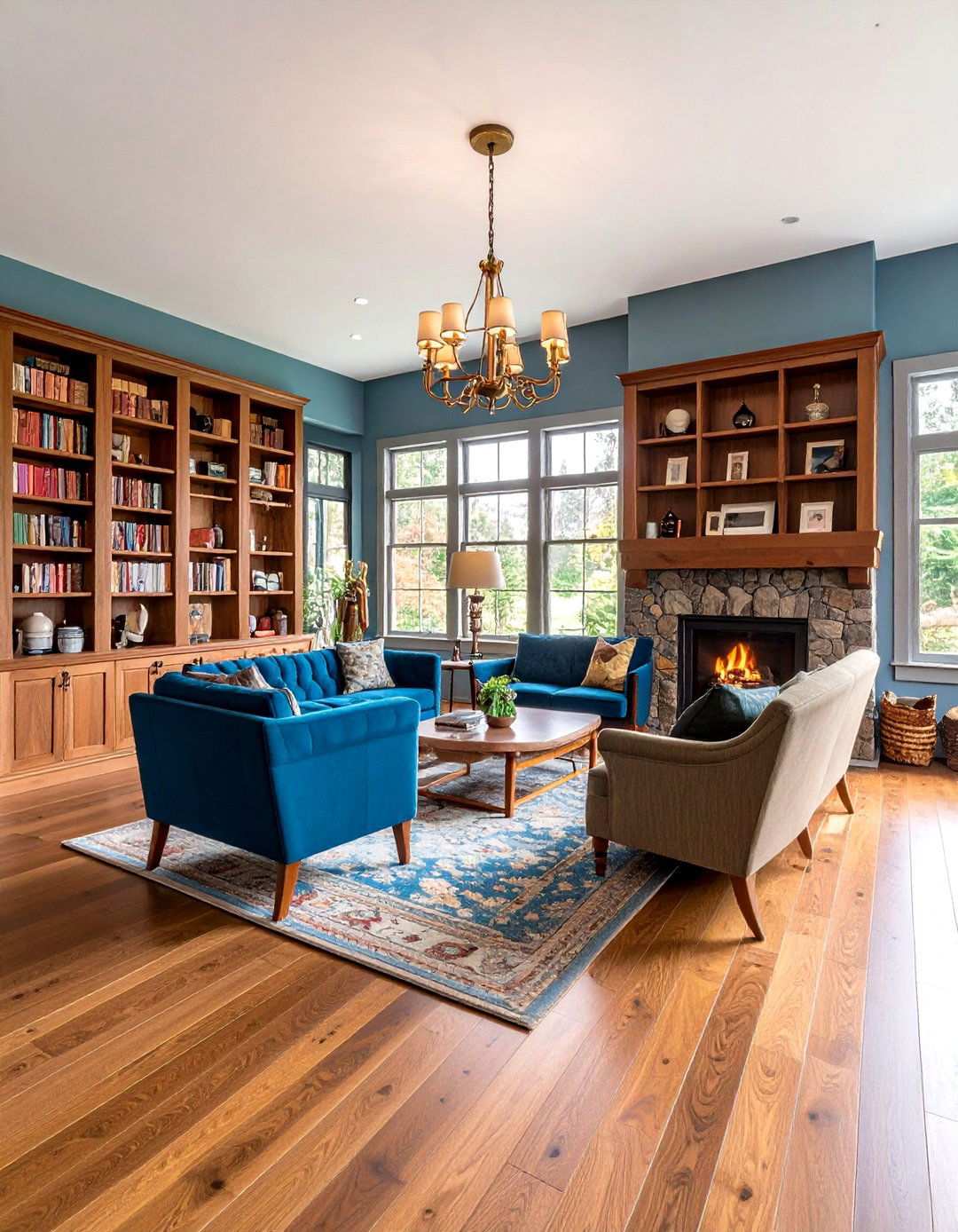 Craftsman Style Open Floor Plan with Built In Features - 24 Open Floor Plan Ideas