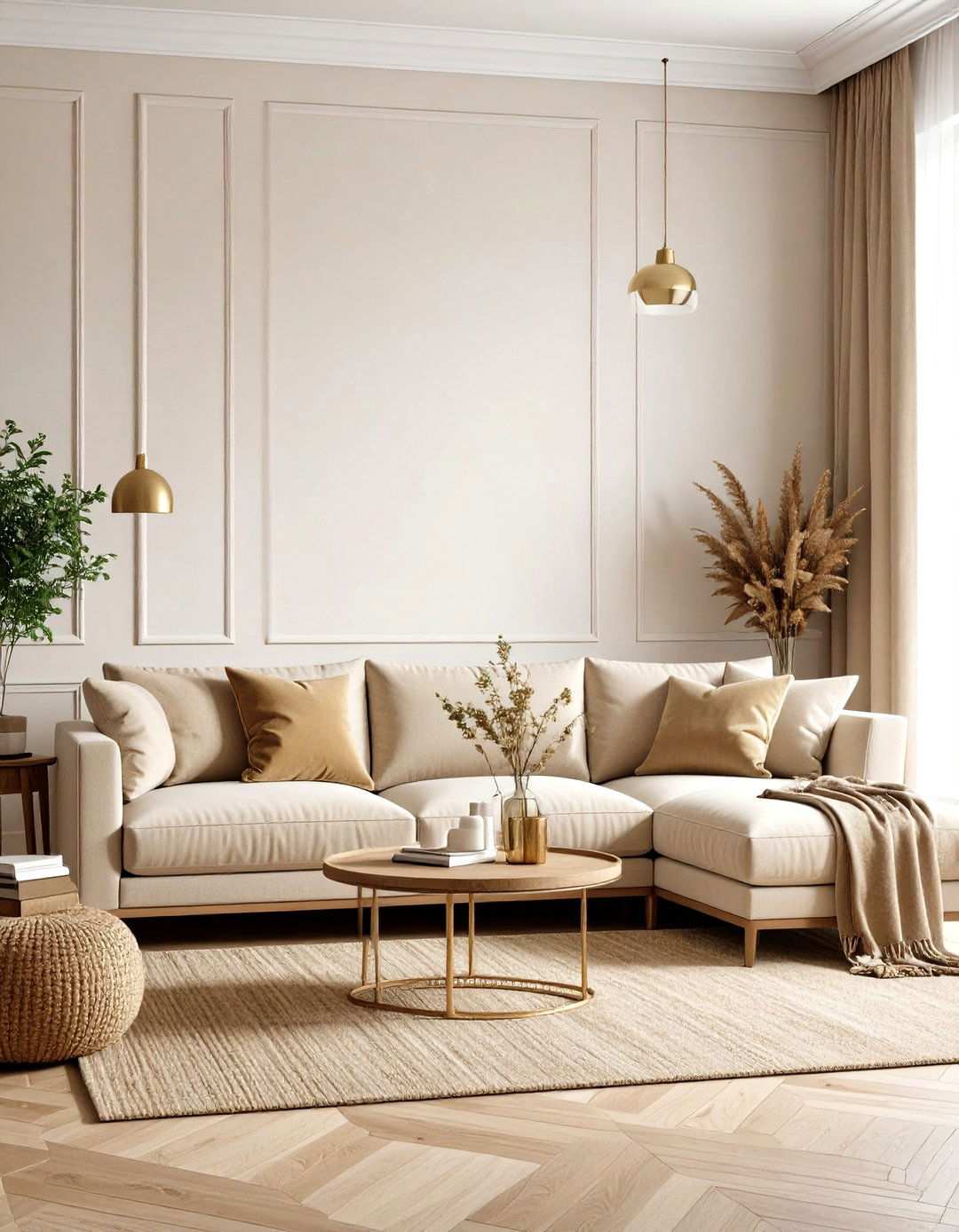 Cream and Taupe Neutral Elegance - 24 Two Colour Combination for Living Room