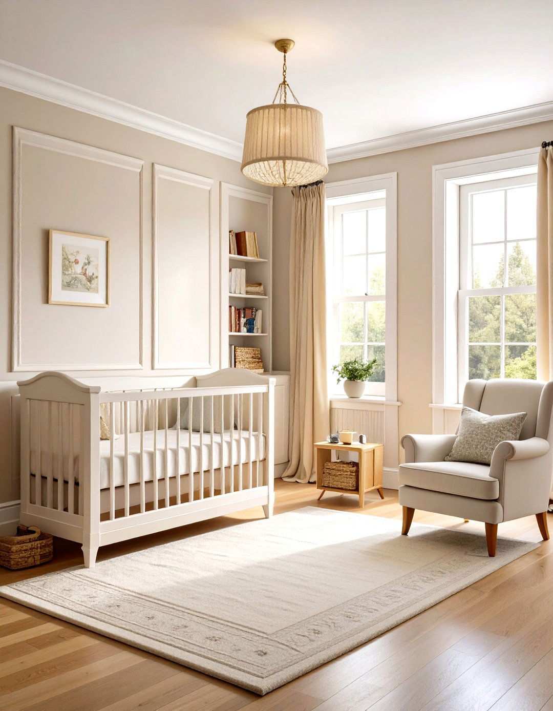 Cream Overlay Panel with Vintage Storybook Theme - 24 Wainscoting Nursery Ideas