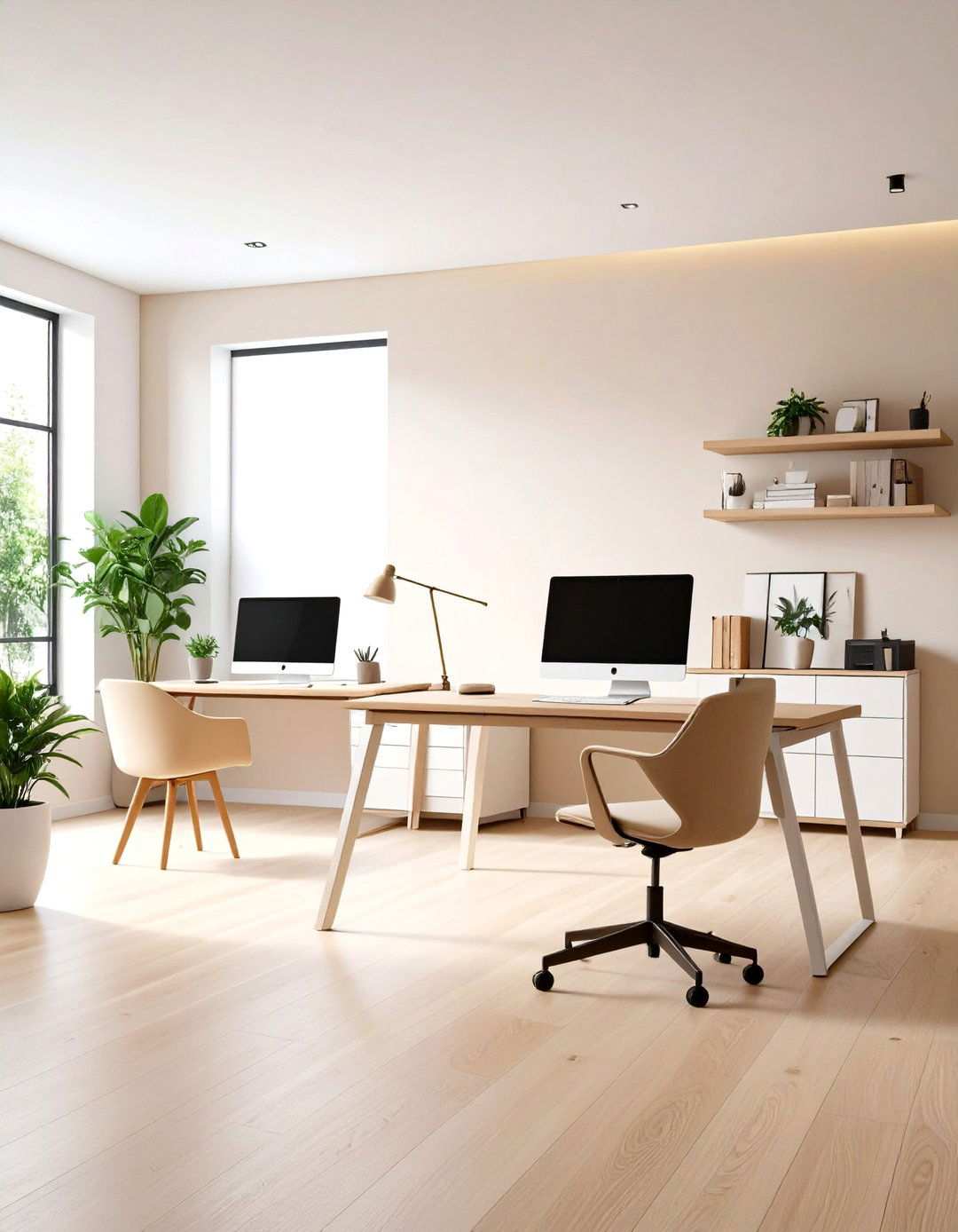 Cream White Warm Minimalism - 24 Home Office Paint Colors