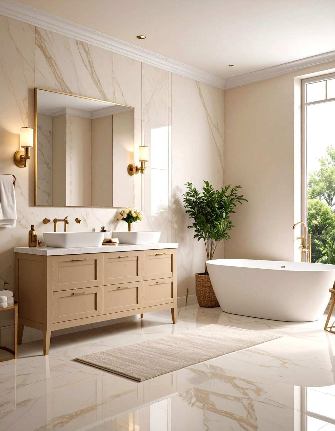 Creamy White Bathroom Retreat - 24 Neutral Bathroom Ideas