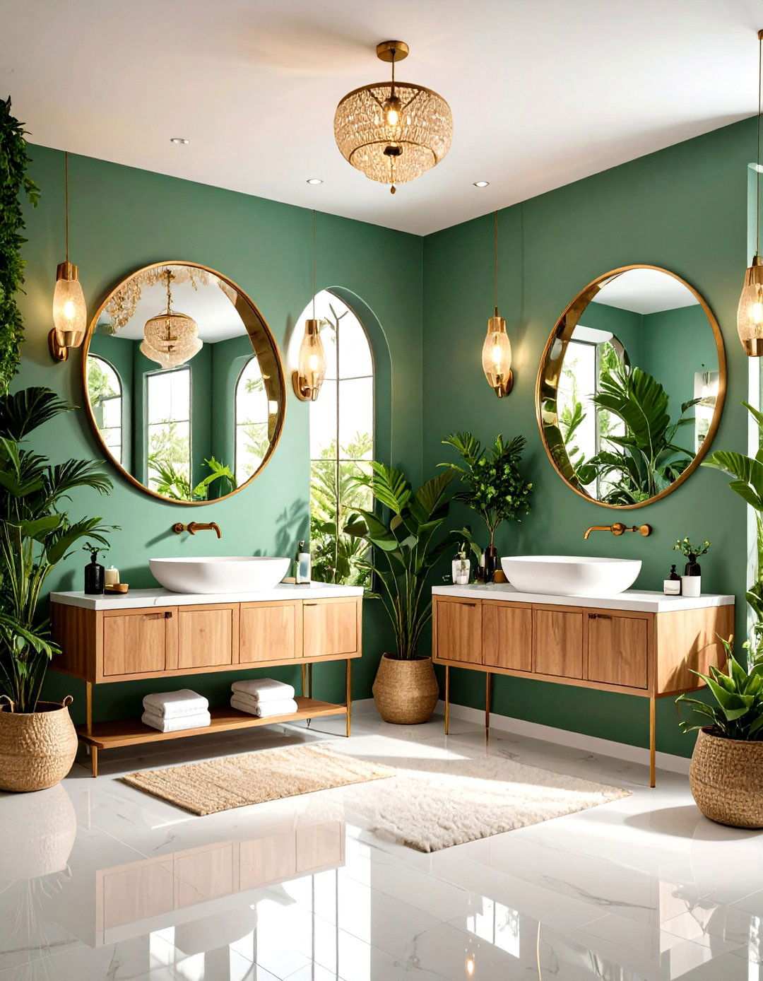 Creative Mirror Arrangements - 24 Small White Bathroom Ideas