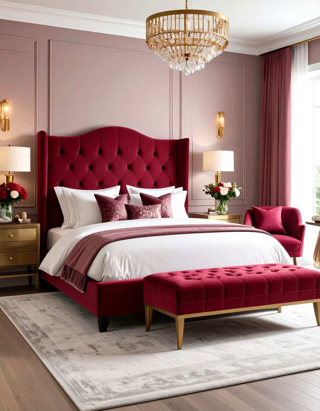 Crimson Accent Furniture Bedroom - 24 Red Bedroom Ideas