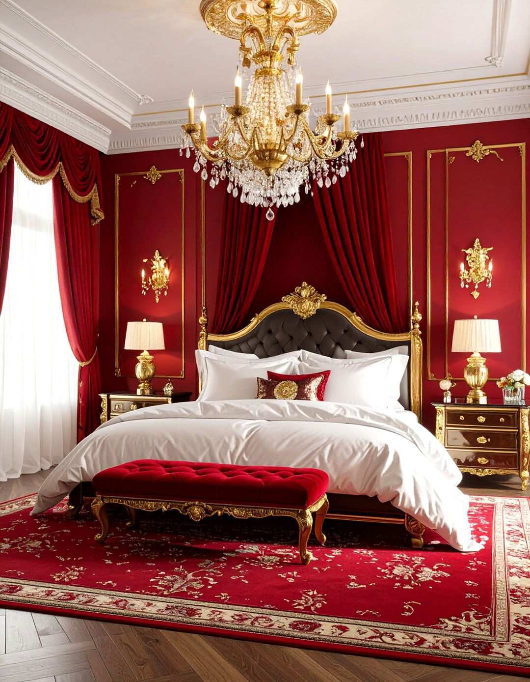 Crimson and Gold Vampire Bedroom - 24 Vampire Bedroom Ideas
