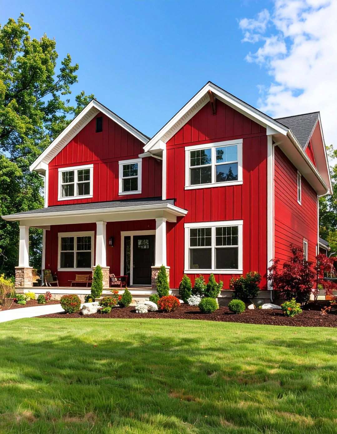 Crimson Red Fiber Cement Siding - 24 red home exterior ideas