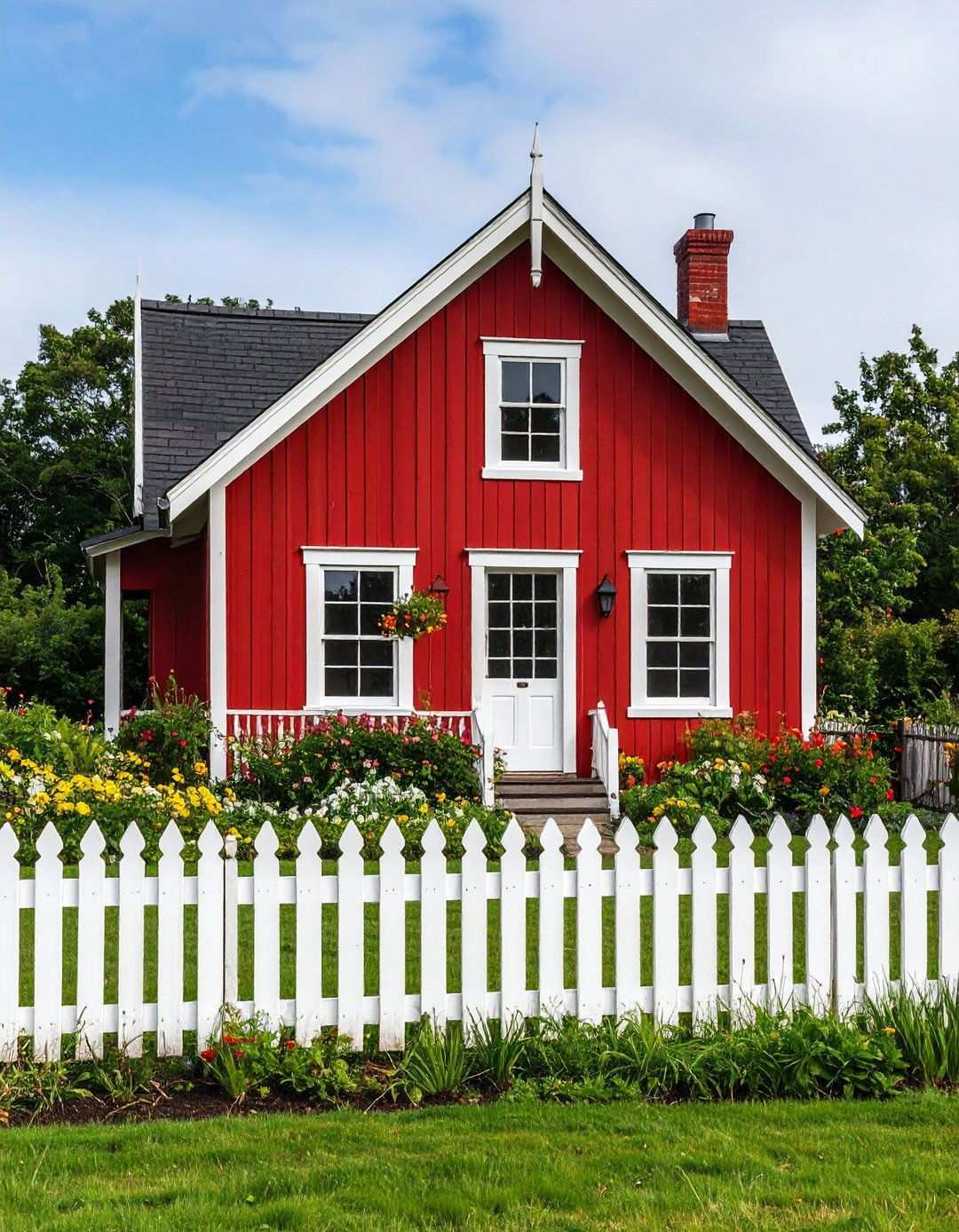 Crimson Victorian Cottage Design - 24 red home exterior ideas