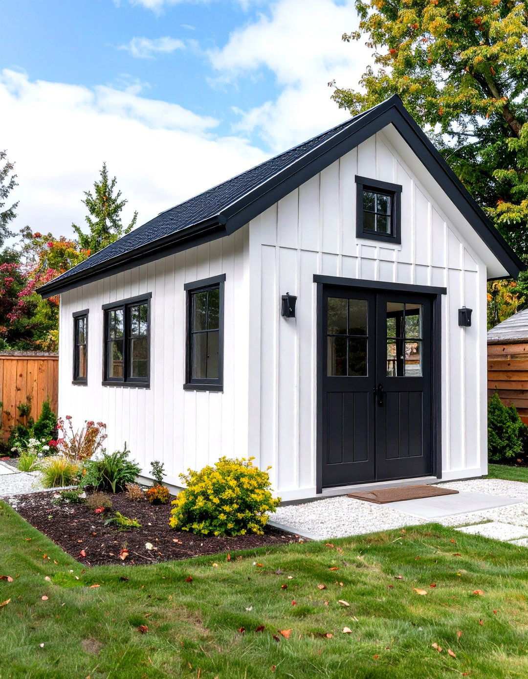 Crisp White Contemporary - 24 Shed Color Ideas