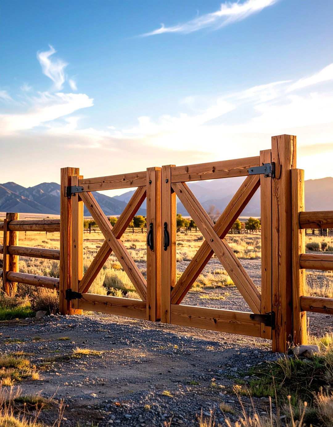 Crossbuck Style Ranch Gate Integration - 24 Split Rail Fence Ideas