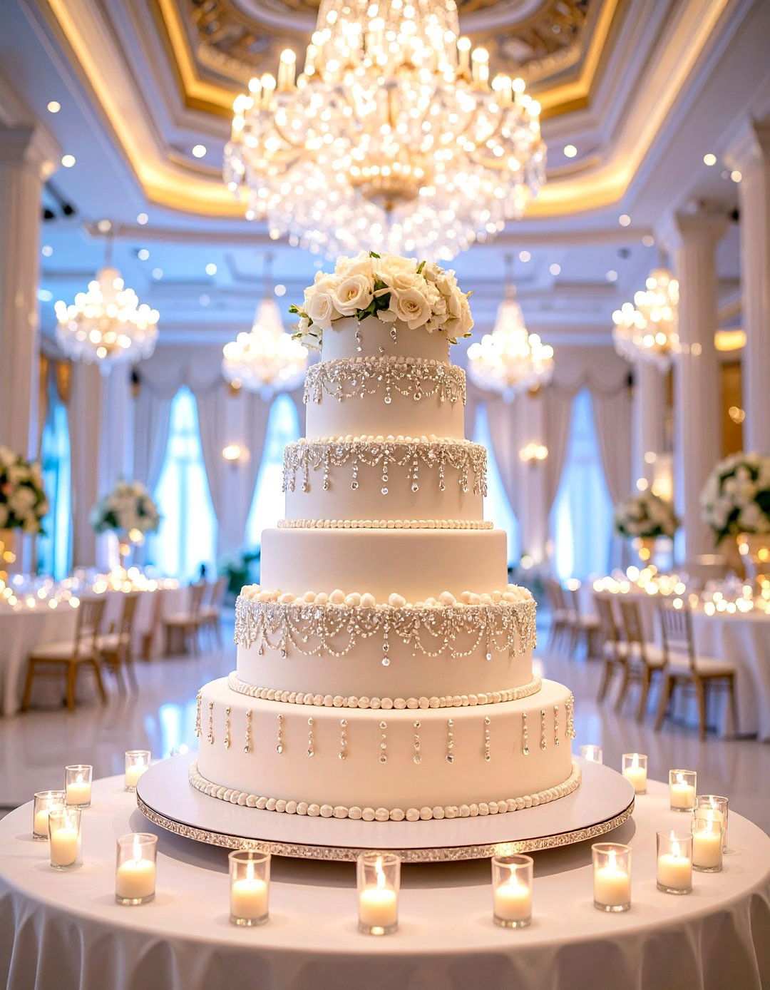 Crystal and Gem Accent Cake - 24 Small Wedding Cake Ideas