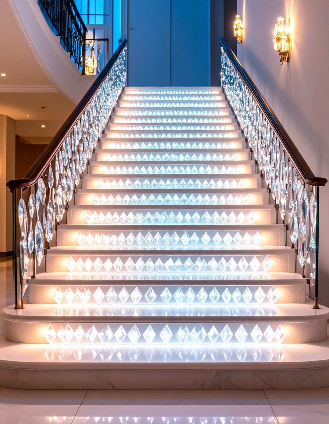 Crystal and Glass Decorative Lighting - 24 Staircase Lighting Ideas