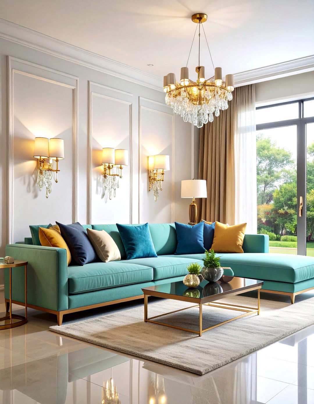 Crystal and Glass Wall Sconces - 24 Living Room Wall Lighting Ideas