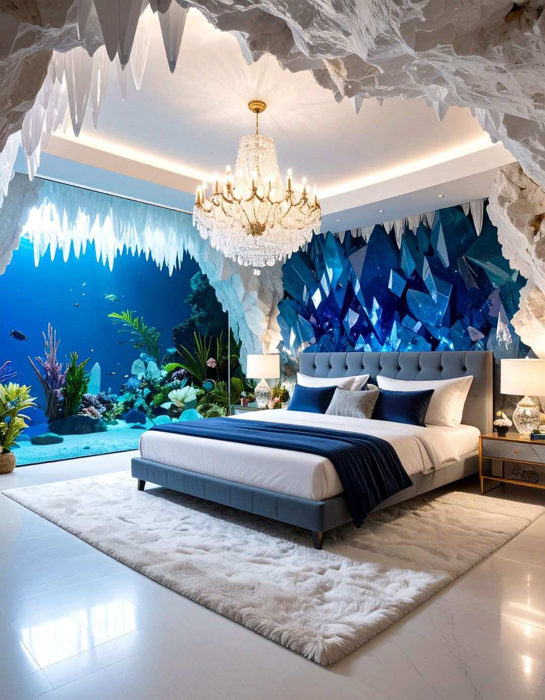 Crystal Cave Sanctuary - 24 Underwater Mermaid Bedroom Ideas