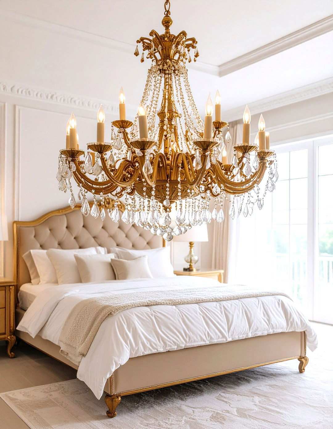 Crystal Chandelier Lighting - 24 Victorian Bedroom Ideas