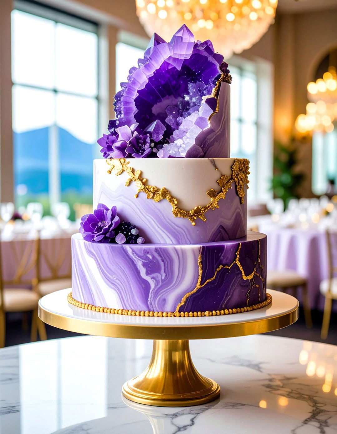 Crystal Geode Wedding Cakes - 24 Wedding Cake Ideas