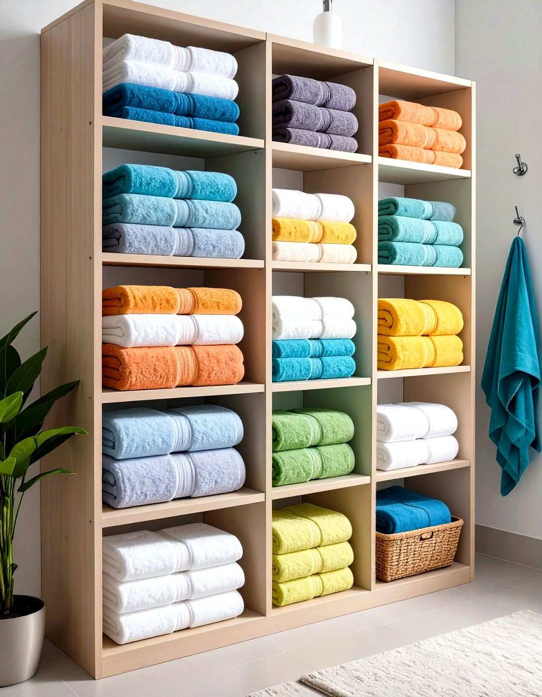 Cubby Storage Unit - 24 Towel Display Ideas