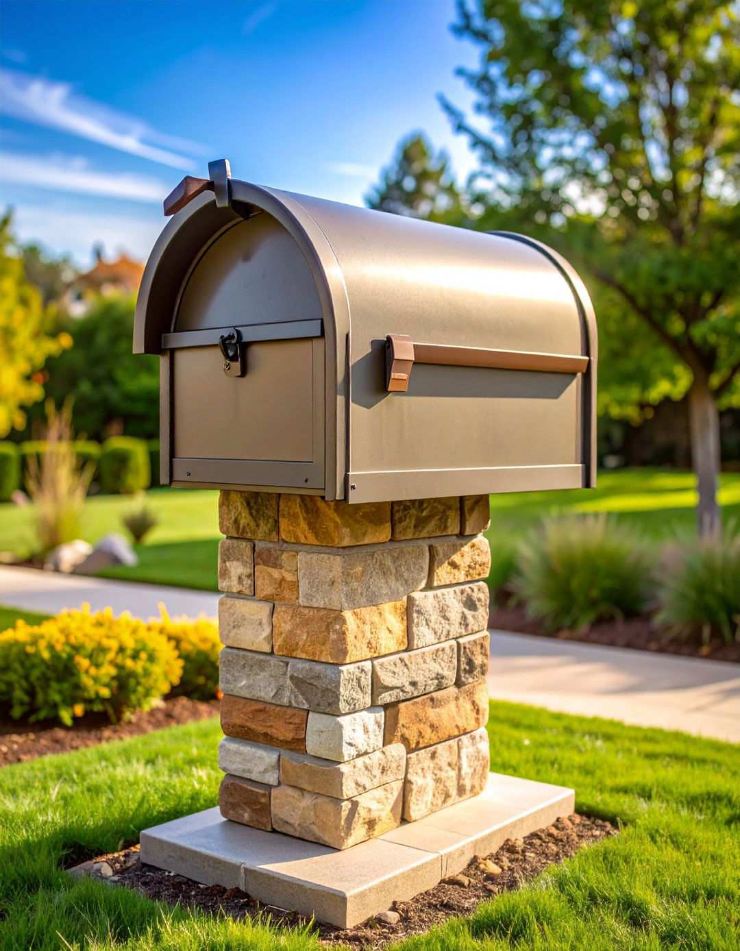Cultured Stone Veneer Finish - 24 Mailbox Post Ideas