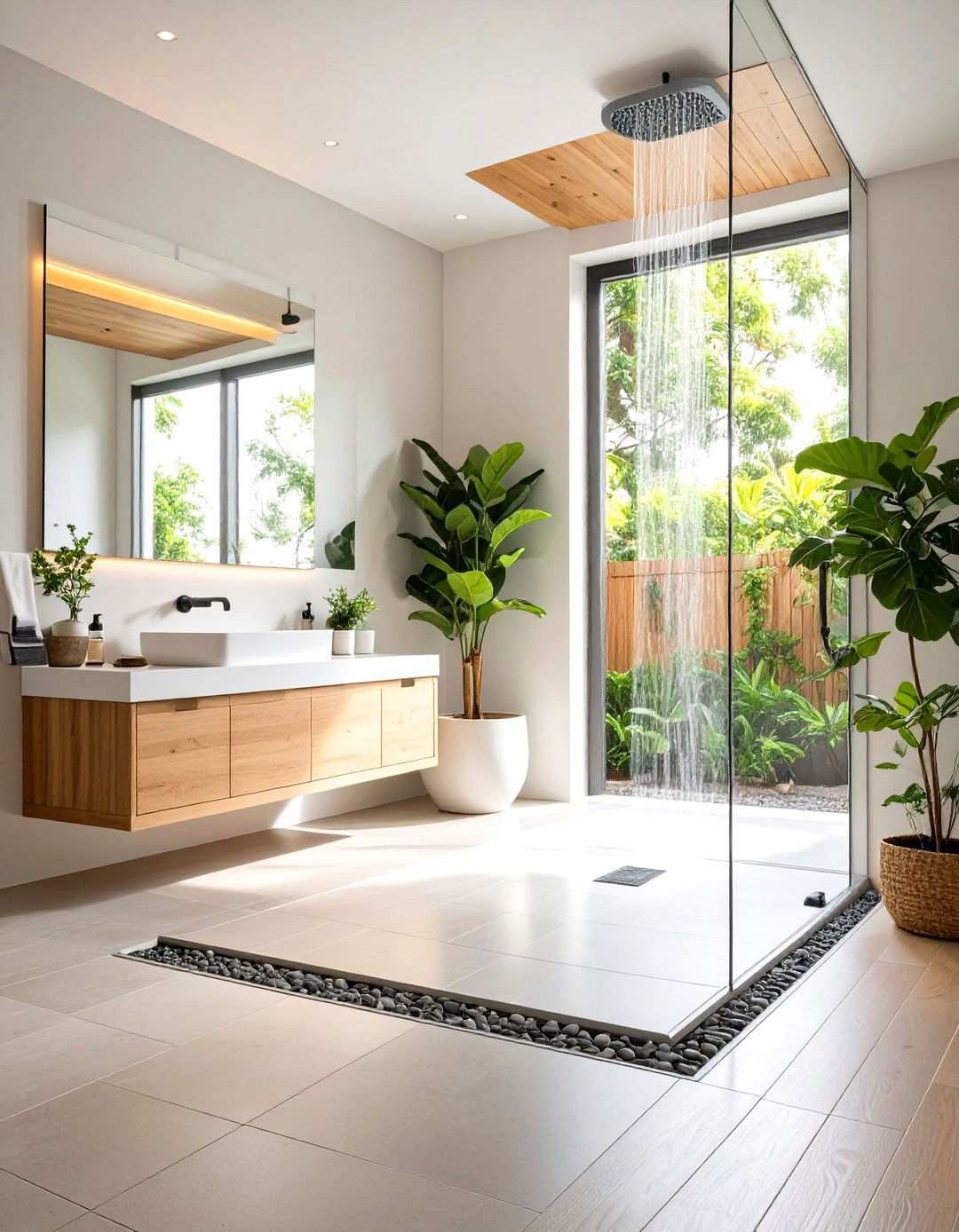 Curbless Barrier Free Shower Layout - 24 Small Bathroom Walk-in Shower Ideas
