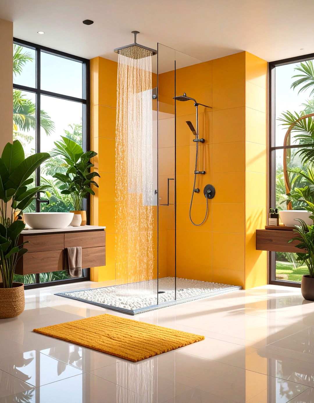 Curbless Roll In Shower with Modern Aesthetics - 24 Handicap Bathroom Ideas