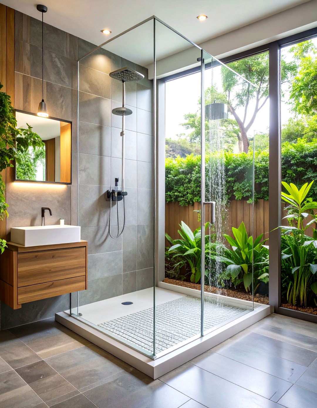 Curbless Walk In Shower with Linear Drain - 24 Small Bathroom Walk in Shower Ideas