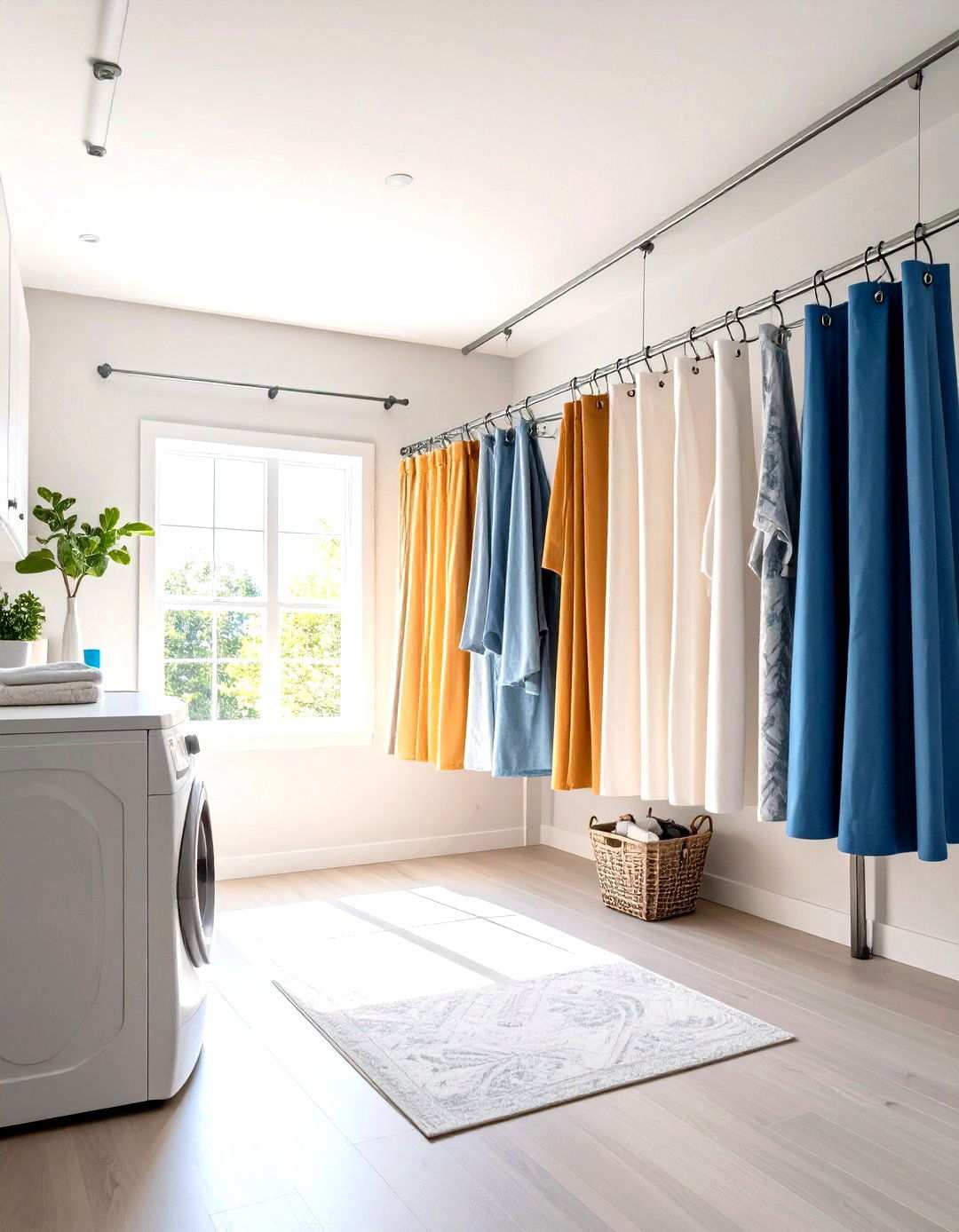 Curtain Divider Systems - 24 Small Utility Room Ideas