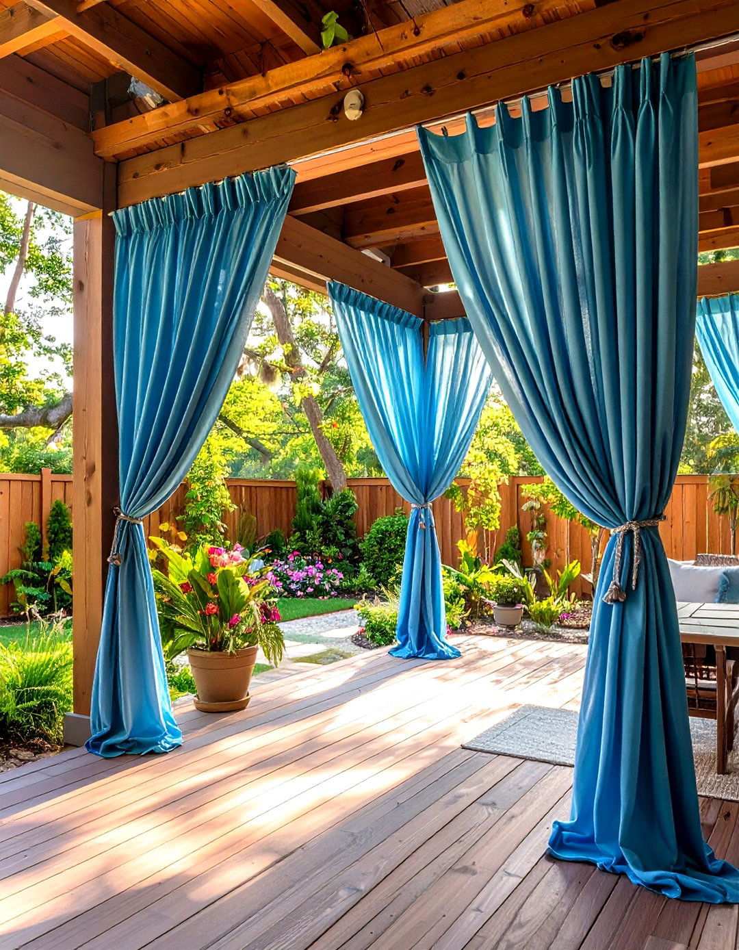 Curtain Enclosure and Privacy Solution - 24 Under Deck Landscaping Ideas