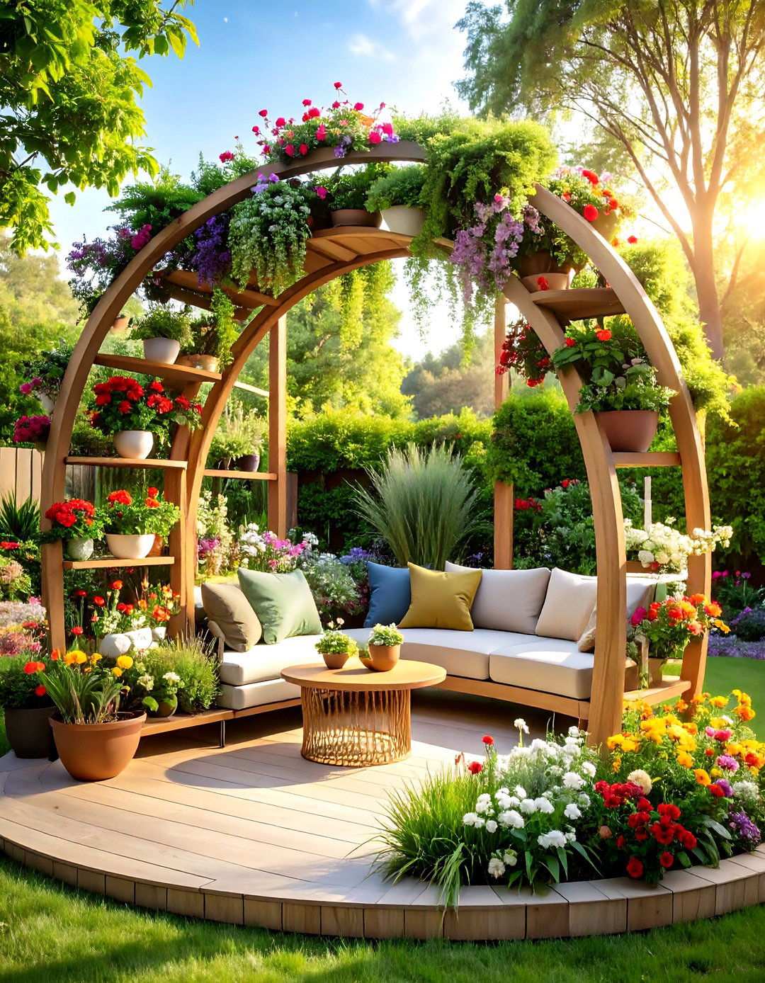 Curved Arc Plant Stands - 24 Outdoor Plant Stand Ideas