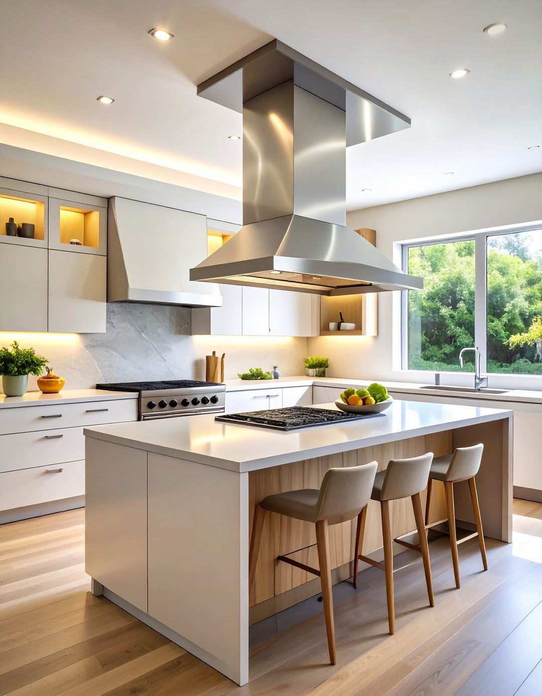Curved Contemporary Island Hood - 24 Range Hood Ideas