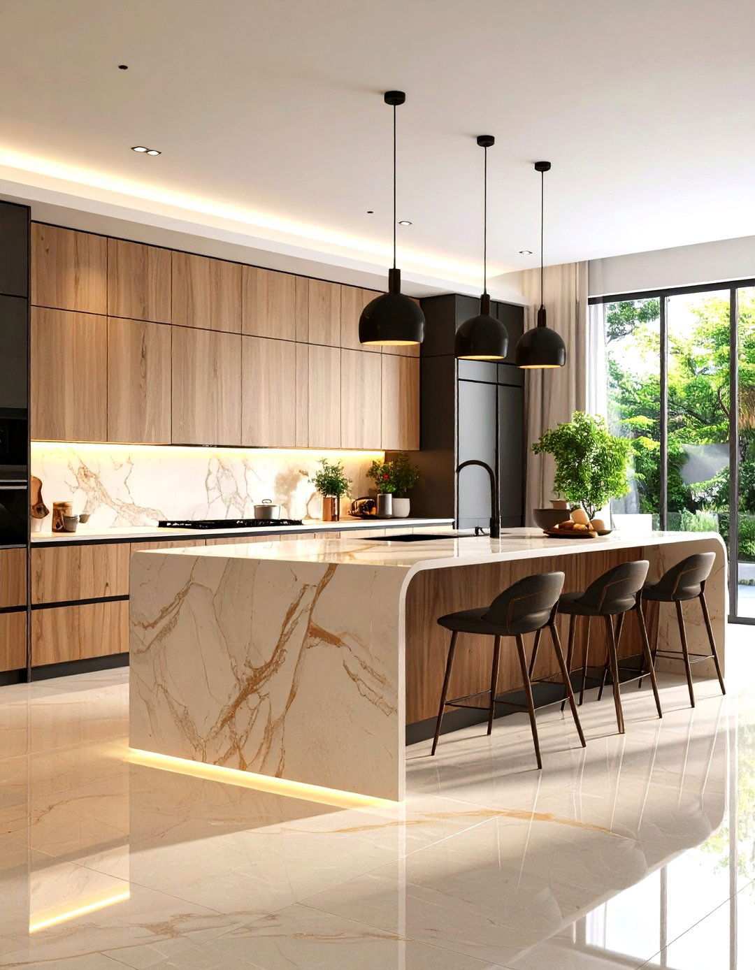Curved Countertop Edges - 24 Luxury Kitchen Ideas