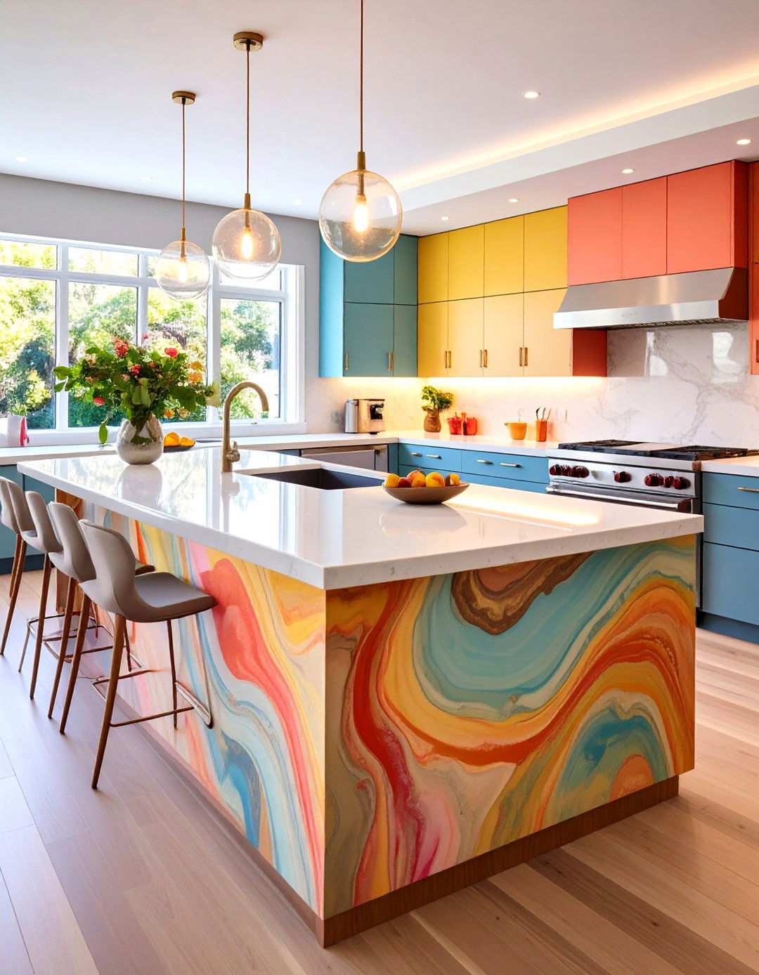 Curved Edge Counter Design - 24 Kitchen Remodel Ideas