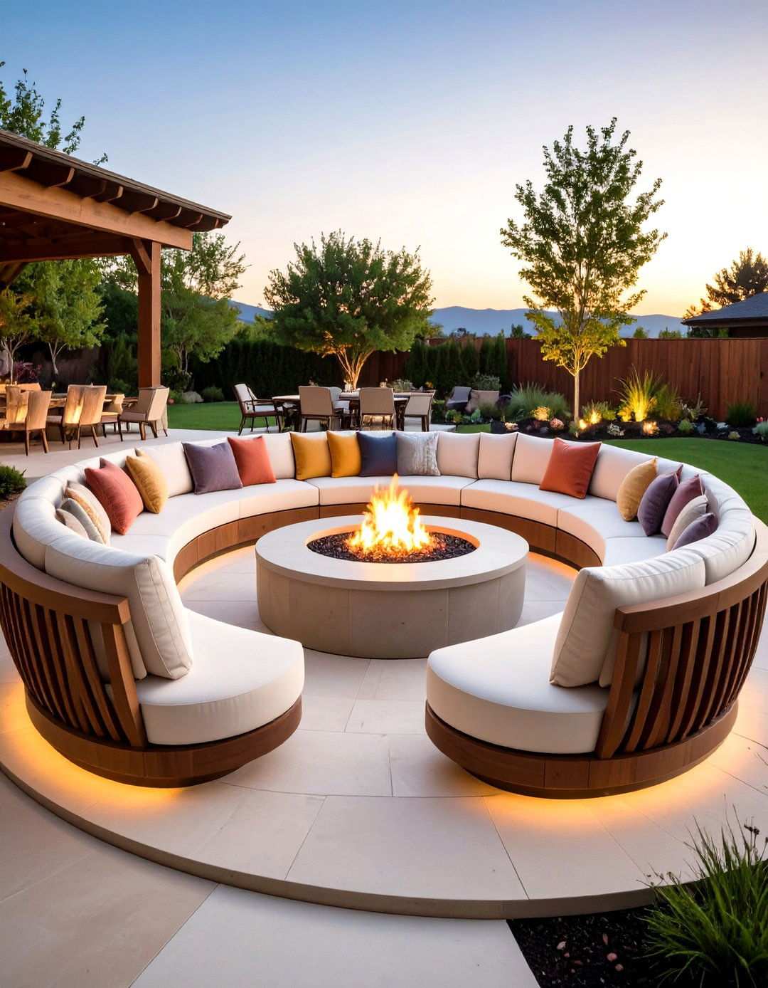 Curved Furniture Social Circle Layout - 24 Outdoor Decor Ideas