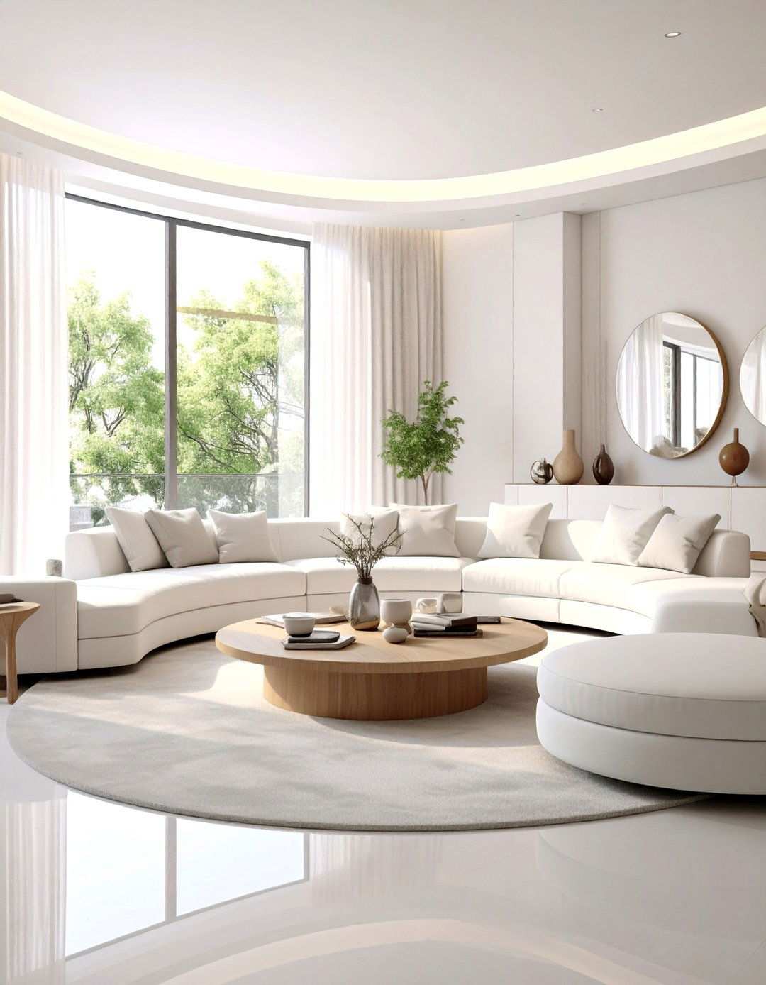 Curved Furniture White Living Room - 24 White Living Room Ideas
